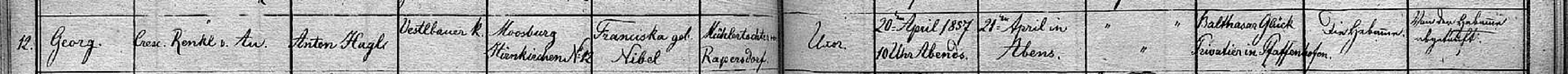 Klicken Sie zuerst in den Kreismittelpunkt, dann an irgendeiner Stelle auf den Kreis selbst.