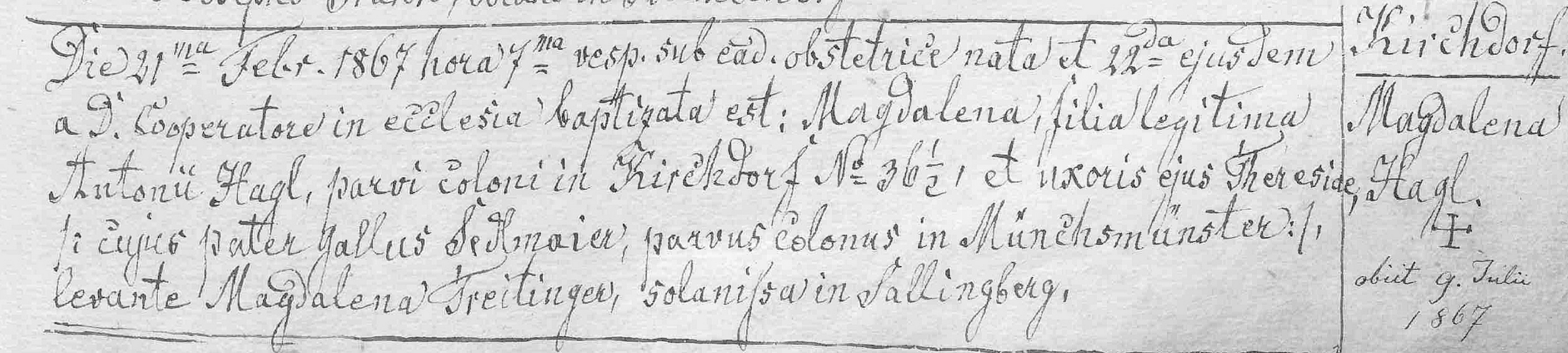 Klicken Sie zuerst in den Kreismittelpunkt, dann an irgendeiner Stelle auf den Kreis selbst.