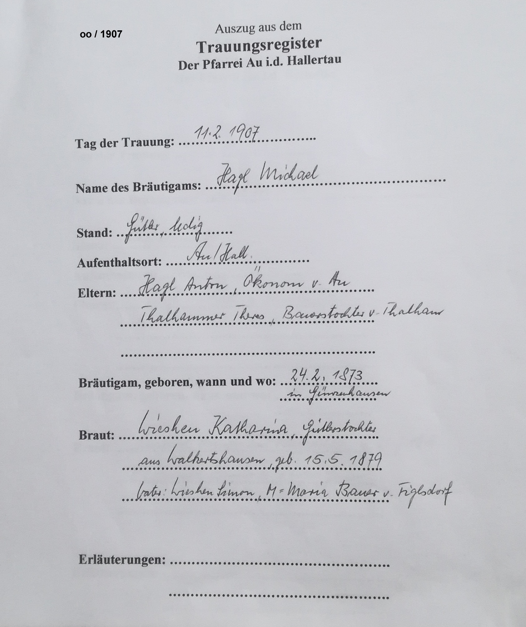 Klicken Sie zuerst in den Kreismittelpunkt, dann an irgendeiner Stelle auf den Kreis selbst.